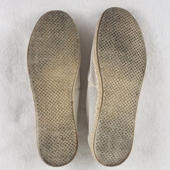 Toms Slip-On Shoes Women 12 Alpargata Espadrille Mesh Suede Comfort Cream - Picture 11 of 13